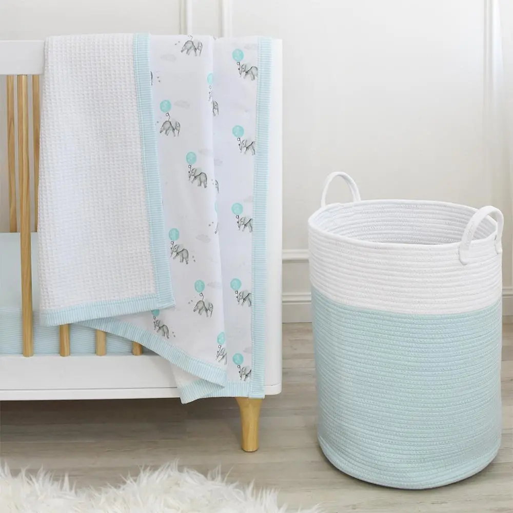 Living Textiles Waffle Jersey Cot Blanket 1