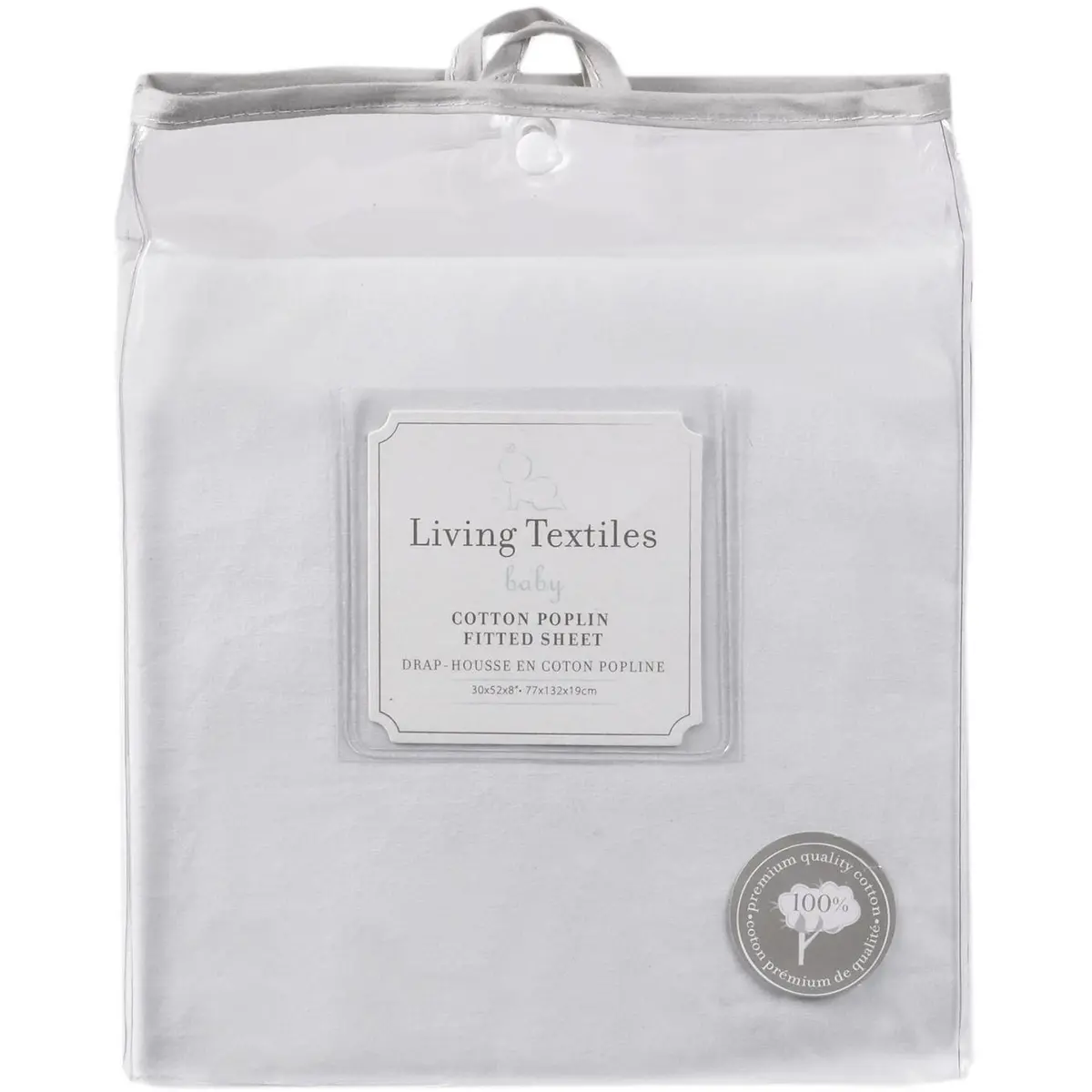 Living Textiles Cot Fitted Sheet Poplin 1