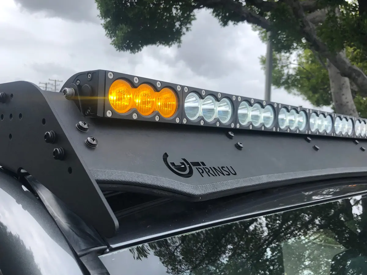 Cali Raised Led Dual Function Amber/White Led Light Bar Prinsu Mounting Bracket Kit 1