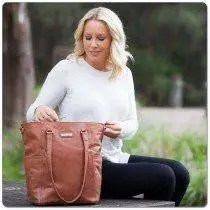 Vanchi Lucca Mini Tote In Chestnut 1
