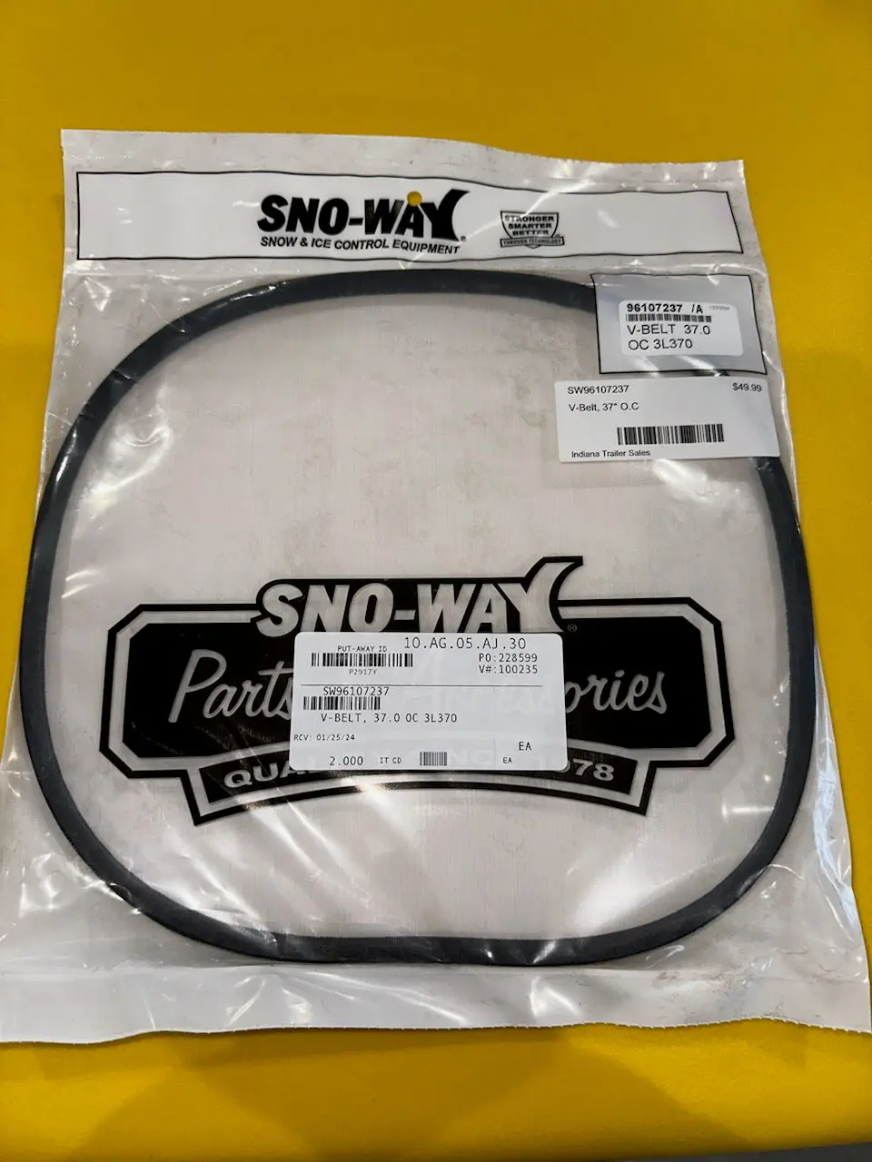 Sno-Way V-Belt, 37" O.C 1