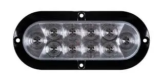 6" Oval White Utility 10 Diode Led Flange - Surface Mounted Light Hard Wired Connection 1