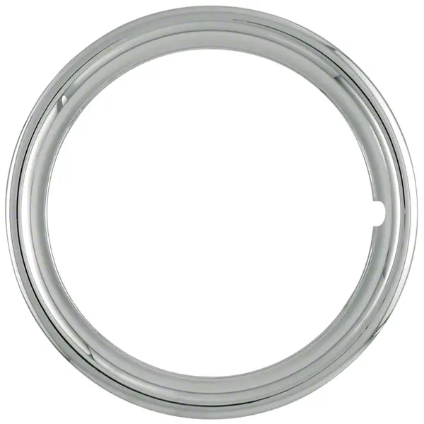 Wheel Trim Ring; 15 Inch Diameter; 1-1/2 Inch Depth; Chrome Plated; Steel; Individual 1