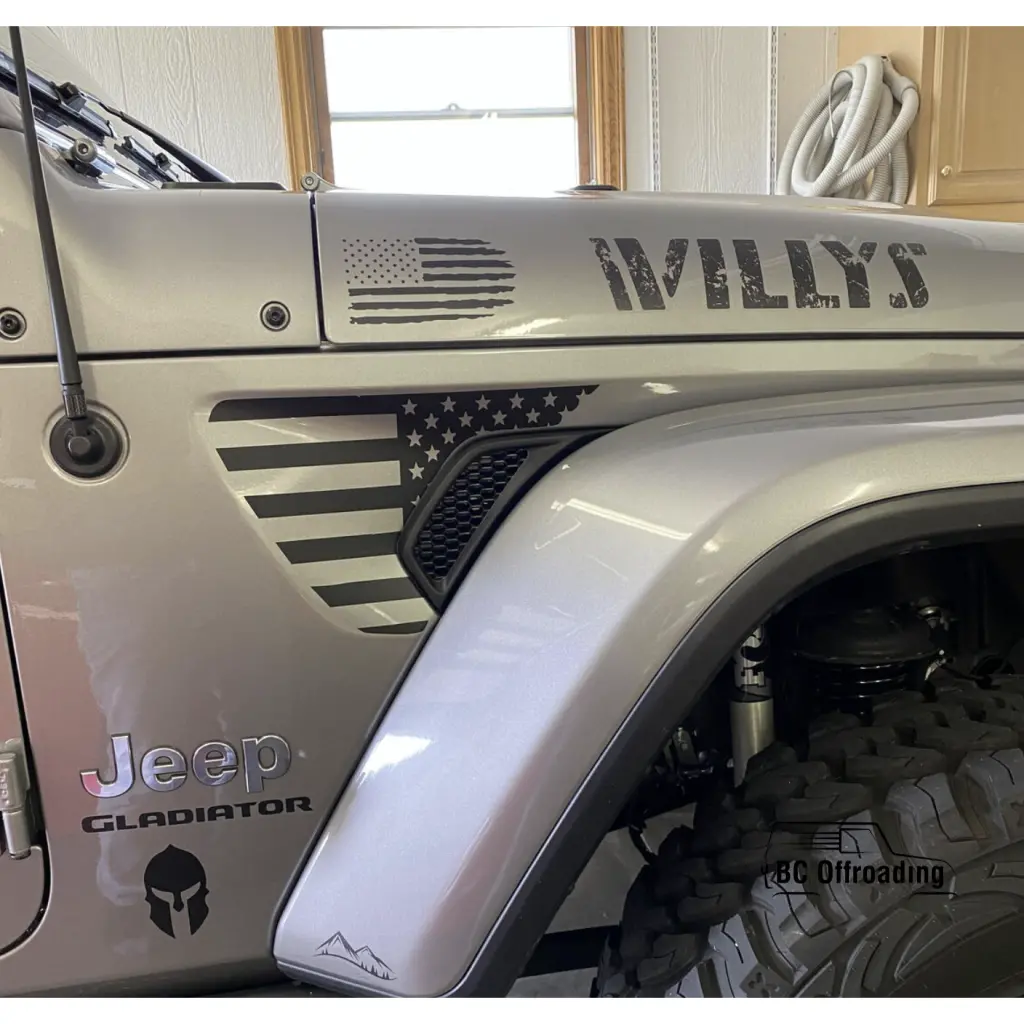 Jeep Wrangler Jl/Jt Precut Fender Vent Decals 2018 + 1