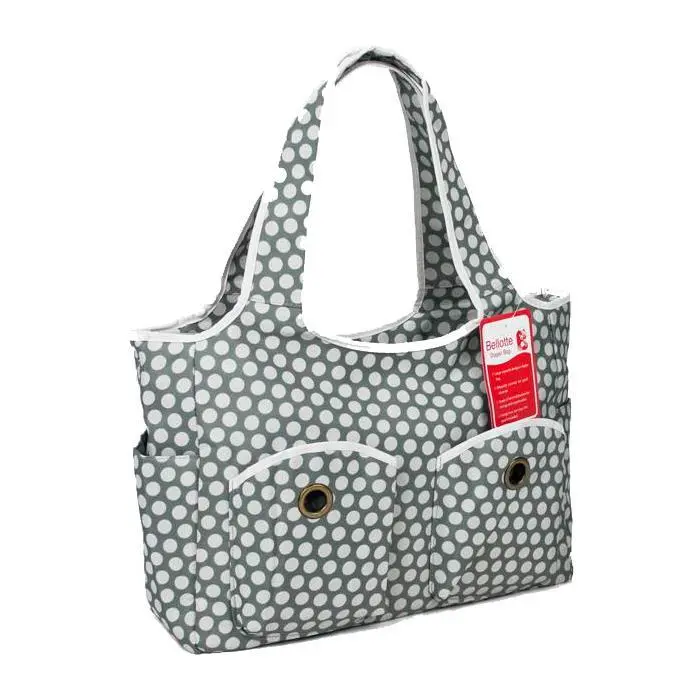 Bellotte Tote Nappy Bag - Grey White Dots 1