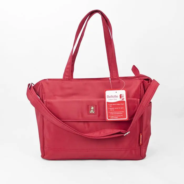 Bellotte Bear Tote Nappy Bag - Red 1