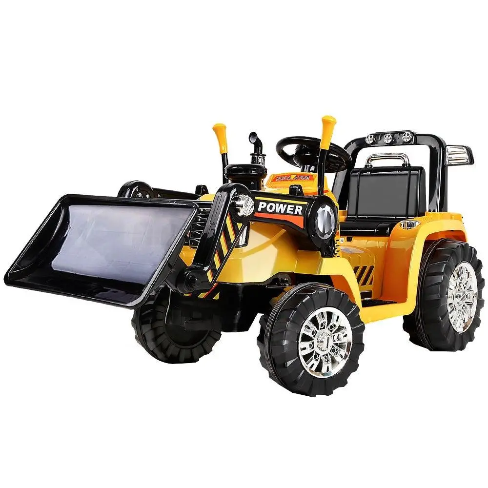 Kids 12V Electric Ride-On Bulldozer - Yellow 1