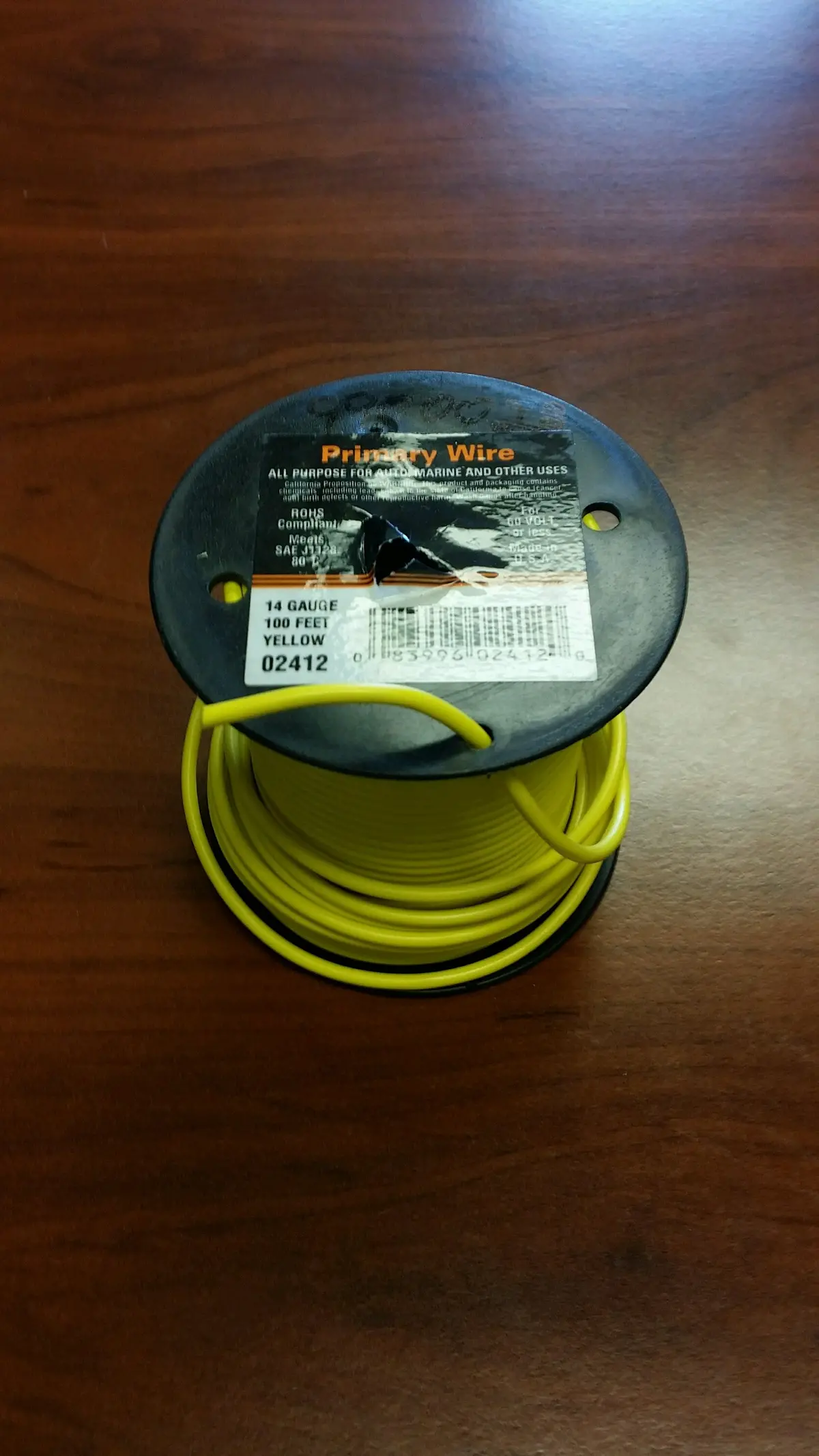 Wire Elec 14/1 Yellow *Sold By The Foot* 1