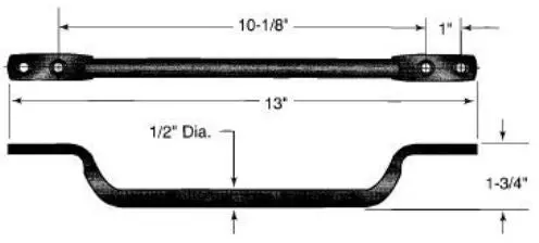 Handle Grab Chrome Pltd 2X13 - 7300205 1