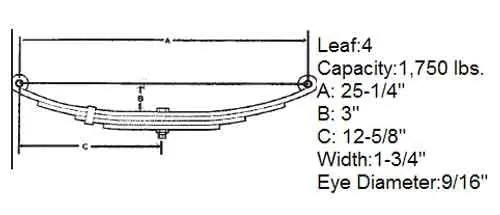 Spring-Dbl Eye Sw4b 1.75W 4Lf - Single Spring 1
