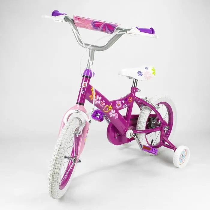 14 Inch 34Cm Girl Deluxe Bicycle Pink Bike With Training Wheels 1
