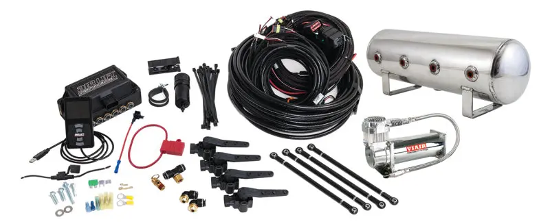 Air Lift Performance 3H (1/4 Air Line 2.5 Gal  Polished Aluminum Tank Viair 444C Comp) 1