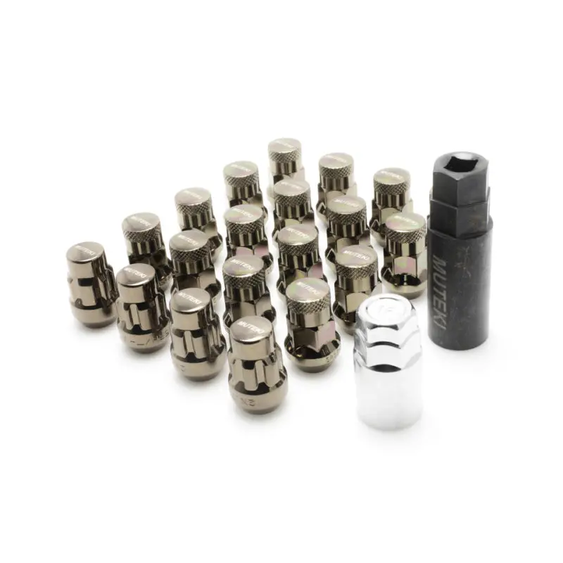 Wheel Mate Muteki Sr35 Close End Lug Nuts W/ Lock Set - C.Titanium 12X1.25 35Mm 1