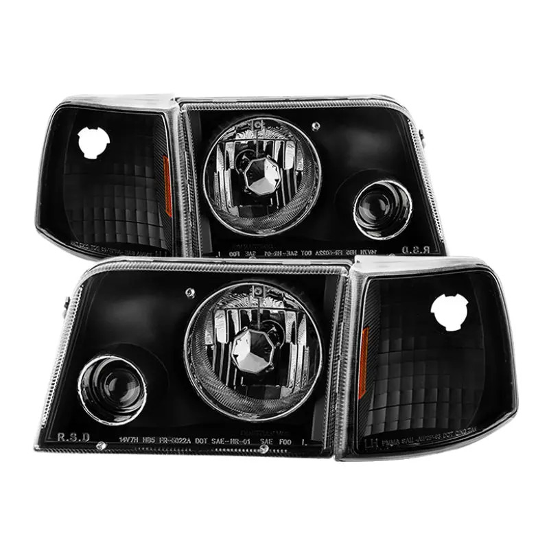 Xtune Ford Ranger 93-97 Projector Headlights W/ Corner Lights Black Pro-Jh-Fr93-Set-Bk 1