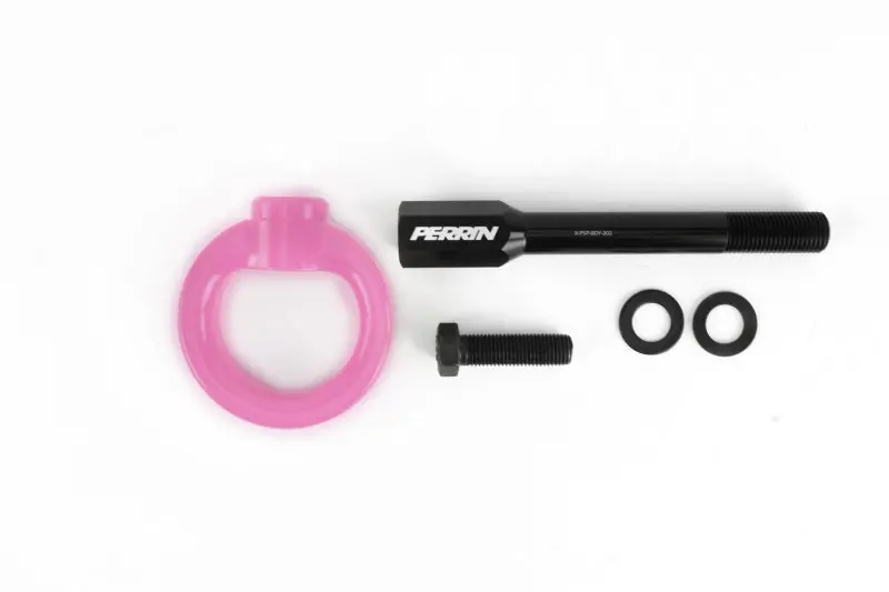 Perrin 02-07 Subaru Wrx/Sti Tow Hook Kit (Front) - Hyper Pink 1
