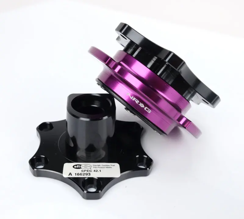 Nrg Quick Release Sfi Spec 42.1 - Shiny Black Body / Shiny Purple Ring 1