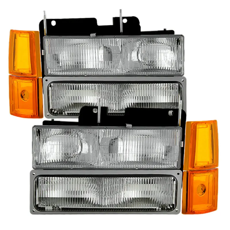 Xtune Gmc Yukon 94-99 Headlights W/ Corner & Parking Lights 8Pcs Sets - Oem Hd-Jh-Gck94-Oe-C-Set 1