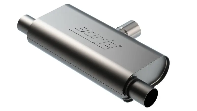 Borla T- Flow Universal Muffler - 2.5In Single Inlet/2.5In Dual Outlet 24In Oal 4.25X9.10X18in Body 1