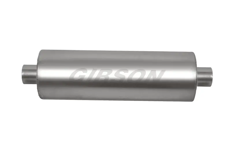 Gibson Sft Superflow Center/Center Round Muffler - 8X24in/3In Inlet/3In Outlet - Stainless 1