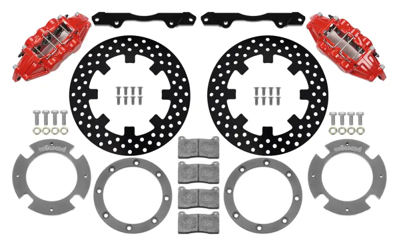 Wilwood 17-21 Can-Am X3rs Red 6-Piston Front Kit 11.25In - Drilled Rotors 1