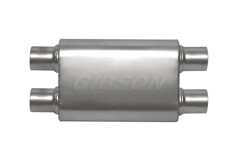 Gibson Mwa Superflow Dual/Dual Oval Muffler - 4X9x14in/2.5In Inlet/2.5In Outlet - Stainless 1