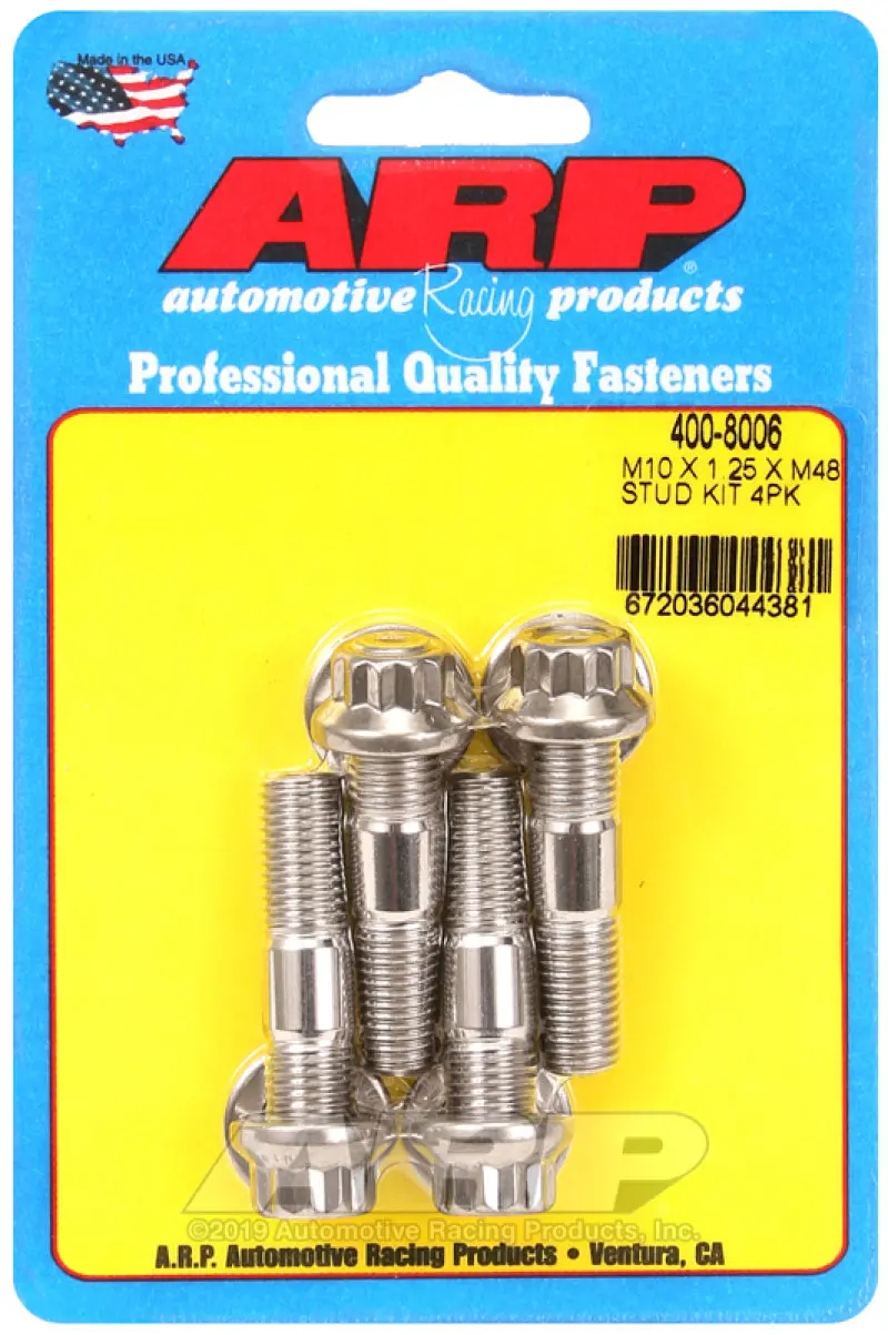 Arp M10 X 1.25 X 48Mm Broached 4 Piece Stud Kit 1