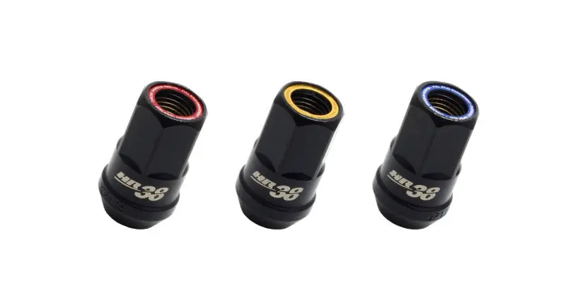 Wheel Mate Muteki Hr38 Open End Lug Nuts 12X1.50 Black Chrome / Red Ring 1