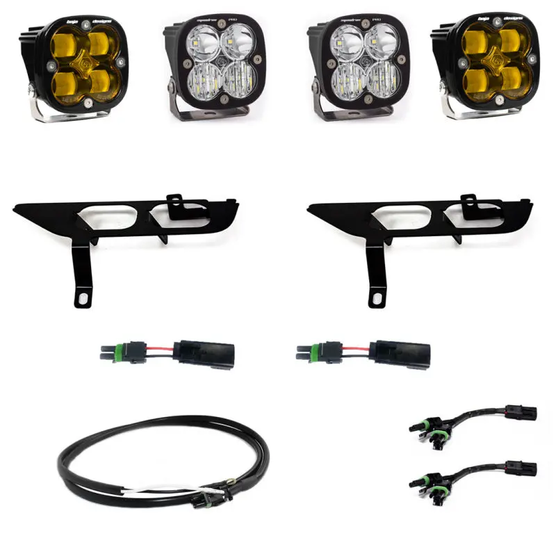 Baja Designs 21-22 Ford F-150 Squadron Sae Amber/Pro Dc Up W/ Drl Fog Pocket Light Kit 1