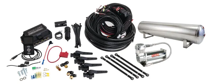 Air Lift Performance 3H (1/4 Air Line 4 Gal 5-Port  Polished Aluminum Tank Viair 444C Comp) 1