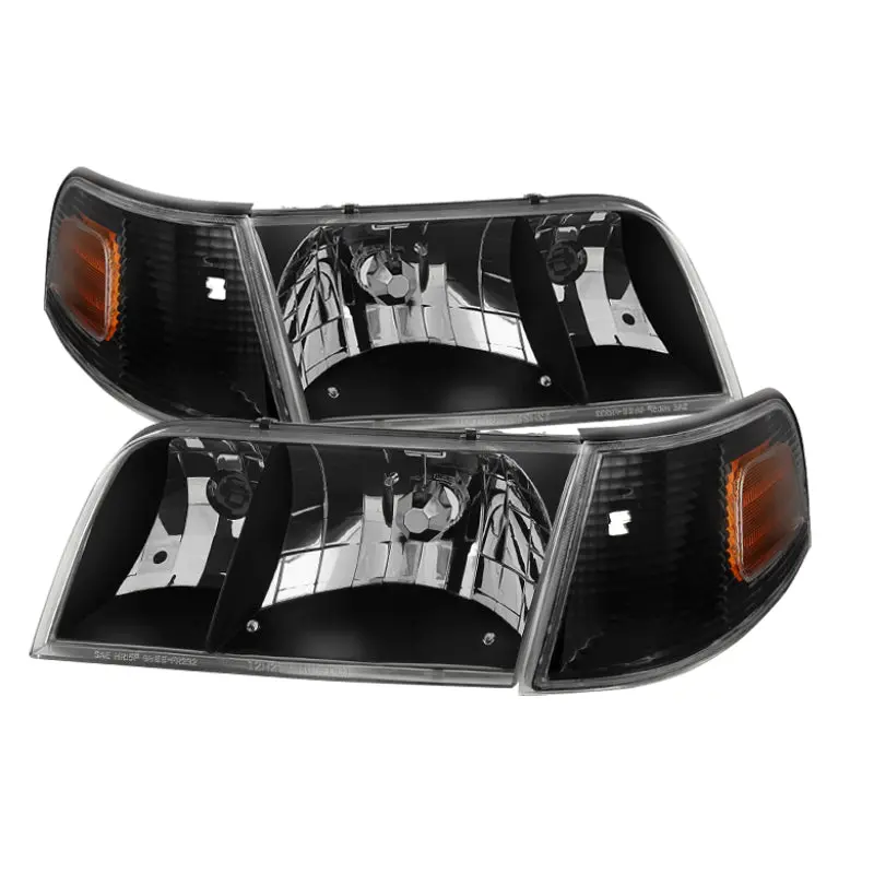 Xtune Crown Victoria 98-11 Crystal Headlights W/ Corner Lights Set Black Hd-Jh-Crvi98-Set-Bk 1