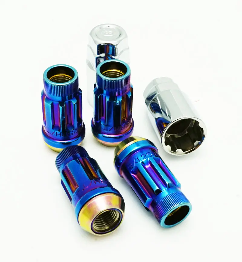 Wheel Mate Muteki Sr45r Lug Nut Kit Lock Set 12X1.50 45Mm - Burned Blue Neon 1