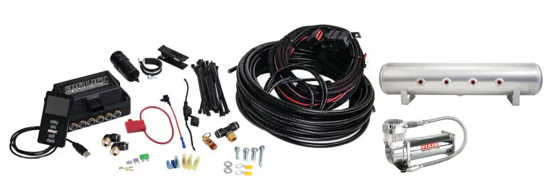 Air Lift Performance 3P (3/8 Air Line 4 Gal 7-Port  Raw Aluminum Tank Viair 444C Comp) 1