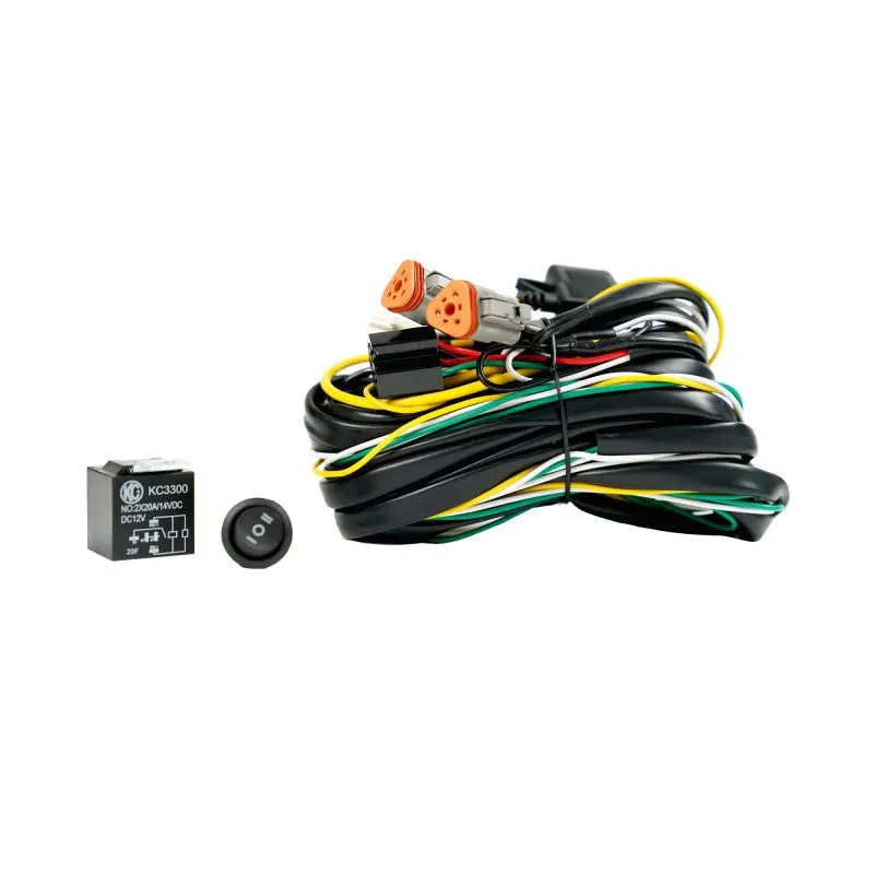 Kc Hilites Wiring Harness Flex Era W/40 Amp Relay & 3 Position Led Rocker Switch (3-Pin Deutsch Con) 1