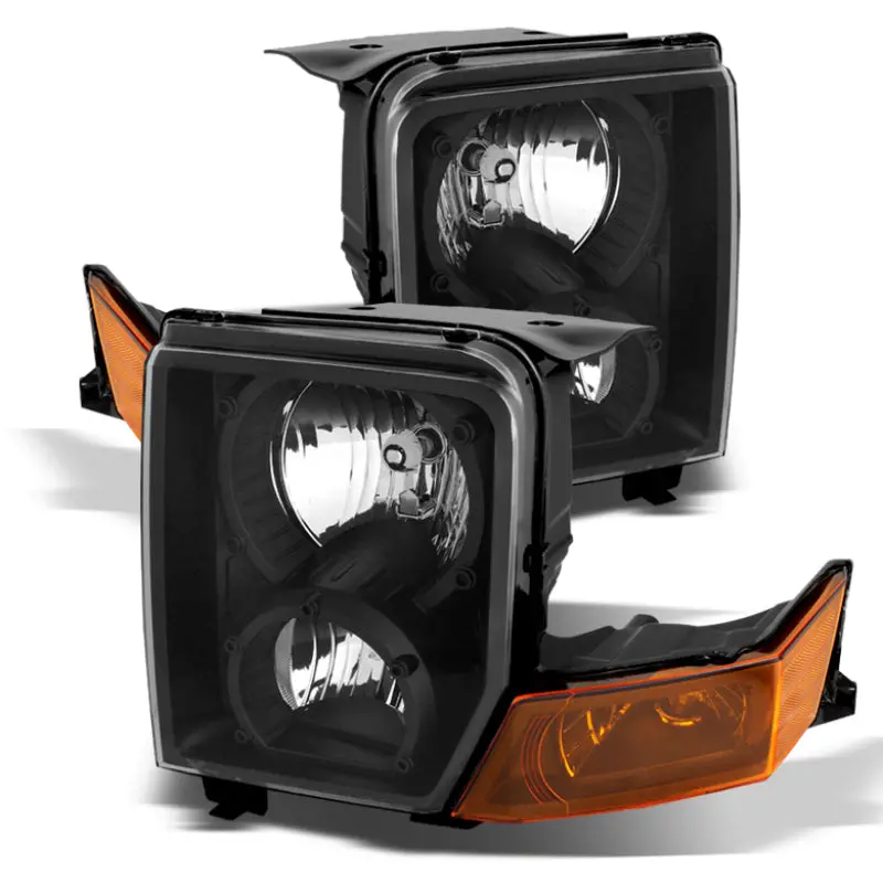 Xtune Jeep Commander 06-10 Crystal Headlights Black Hd-Jh-Jcom06-Am-Bk 1