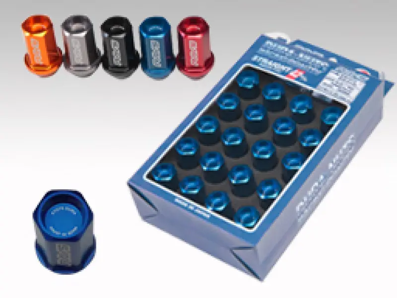 Rays Dura-Nut L42 Straight Type 12X1.25 Lug Nut Set 16 Lug 4 Lock Set - Blue 1
