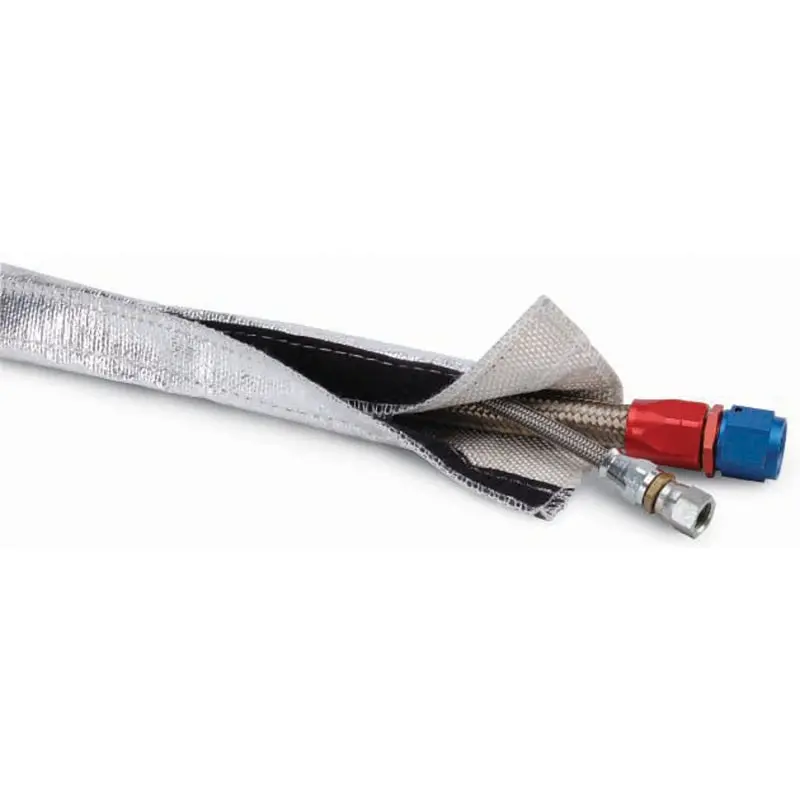 Dei Heat Shroud 1In I.D. X 3Ft - Aluminized Sleeving - Hook And Loop Edge 1