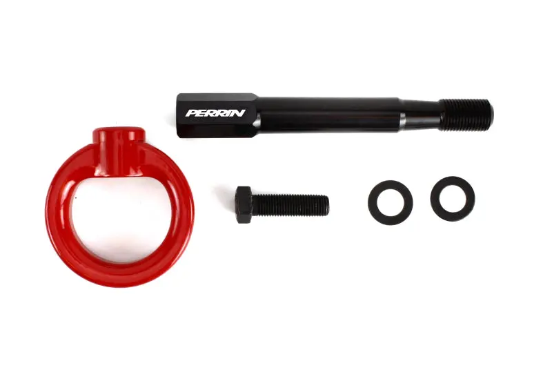Perrin 08-14 Subaru Wrx/Sti Hatchback Tow Hook Kit (Rear) - Red 1