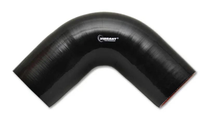 Vibrant 4 Ply Reinforced Silicone Elbow Connector - 3.25In I.D. - 90 Deg. Elbow (Black) 1