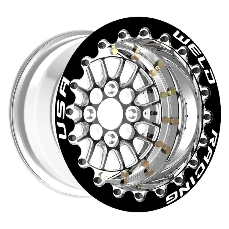 Weld Tuner Import Drag 13X10 / 4X100mm Bp / 5In. Bs Black Wheel Ctr Single Beadlock 1