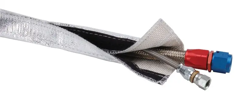 Dei Heat Shroud 3/4In I.D. X 3Ft - Aluminized Sleeving - Hook And Loop Edge 1