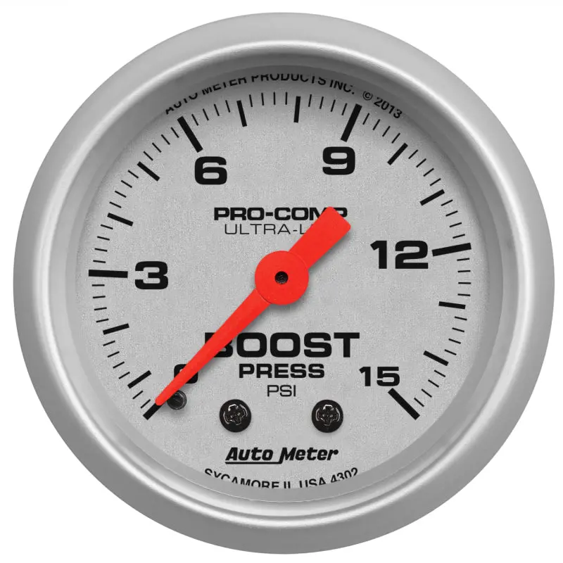 Autometer Ultra-Lite 52Mm 0-15 Psi Mechanical Boost Gauge 1