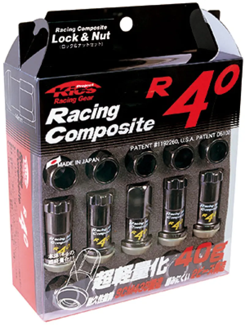 Project Kics 12X1.50 R40 Lug Nuts - Black (16+4 Locks) 1
